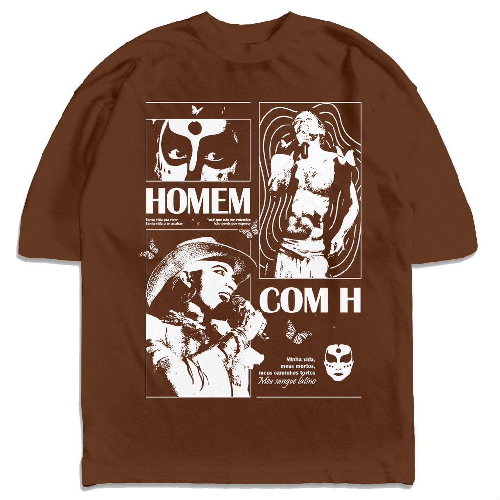 [Camiseta Premium em Algodão Puro]BOW Camiseta Oversized Ney Matogrosso Streetwear Harajuku Aesthetic Camisa