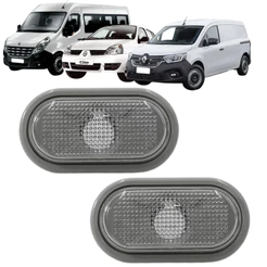 Par Lanterna Pisca Seta Lateral Cristal Kangoo Clio Master Moldura Cinza