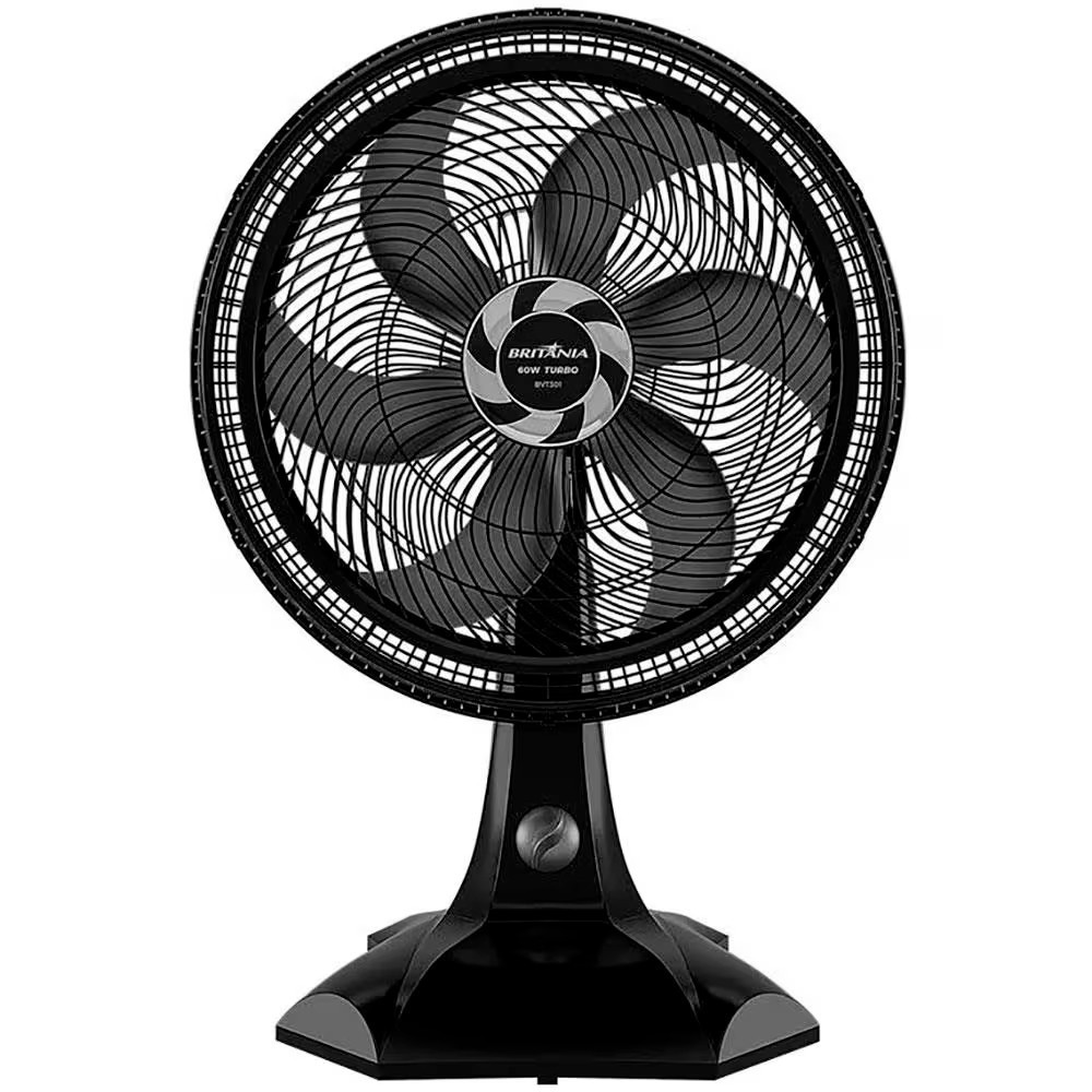 Ventilador BVT301 para Mesa ou Parede 60W 3 Velocidades 6 Pás Britânia