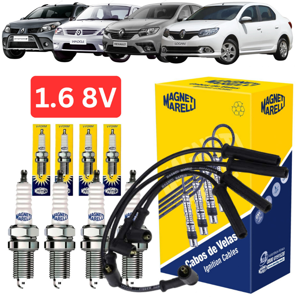 Kit Jogo CABOS + VELAS SANDERO LOGAN SYMBOL 1.6 8V 2007 à 2017 em Oferta na Shopee