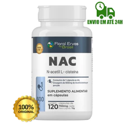 Nac N-acetilcisteína 600mg 120 Cáps P/ 4 Meses Floral Ervas