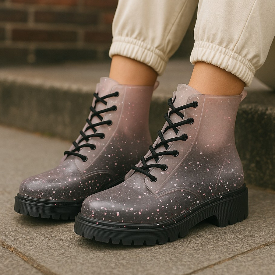 Bota Infantil Feminina Emborrachada - Coturno Confortável Solado Tratorado