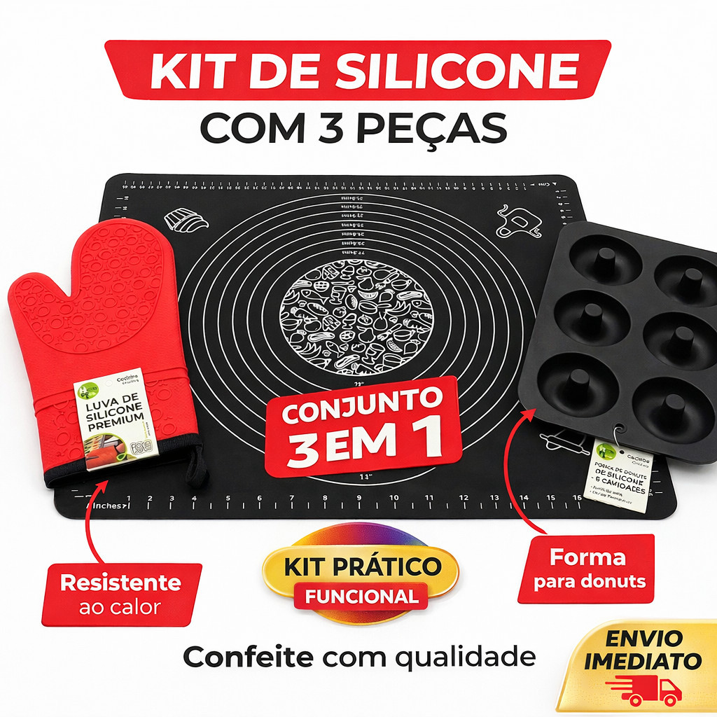 Kit de Silicone para Confeitaria 3 Peças - Produto de Otima qualidade e utilidade