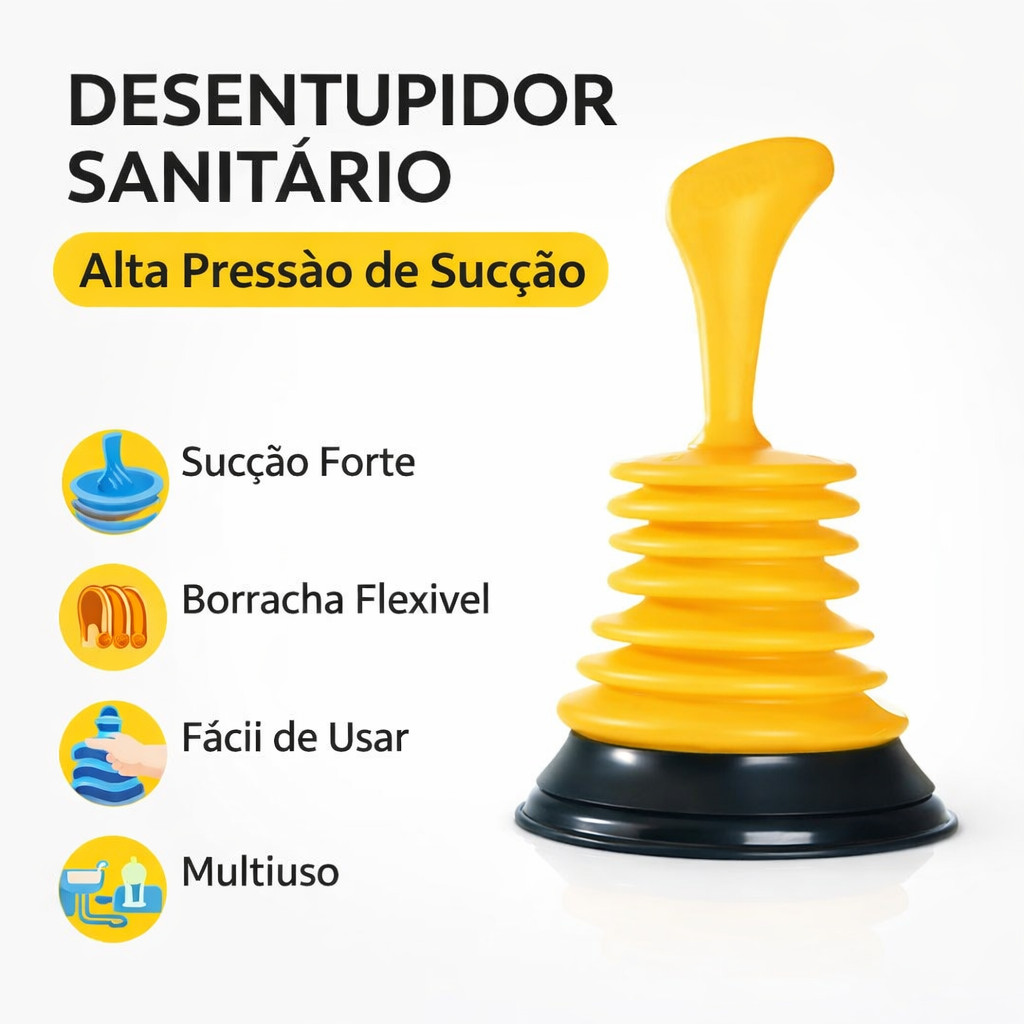 Desentupidor Turbo Alta Sucção Para Pia Ralo Cozinha Banheiro Desentupidor Manual em Oferta na Shopee