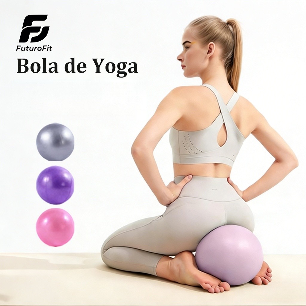 Imagem Mini Bola 25cm De PVC Exercício Yoga Pilates Ginastica Treinamento do assoalho pélvico+ Faixas Elásticas