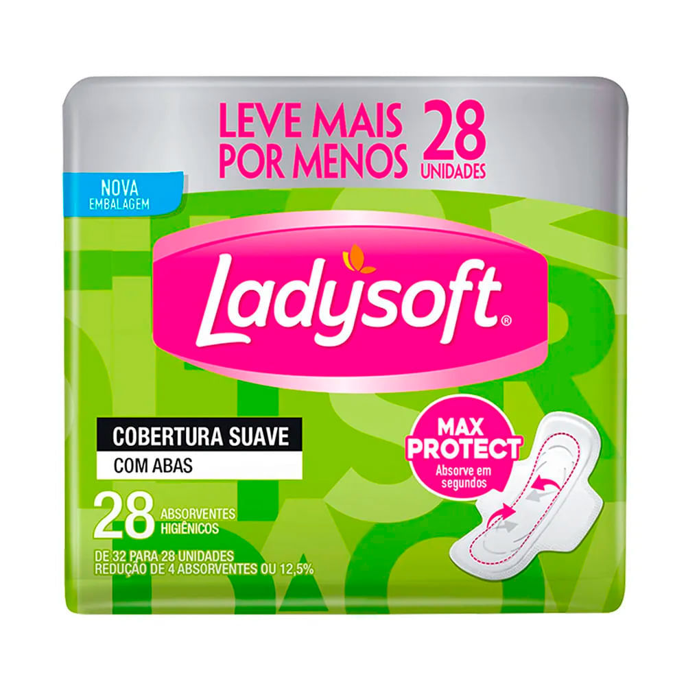 Absorvente Ladysoft Cobertura Suave com Abas 28 Unidades Leve Mais por Menos em Oferta na Shopee
