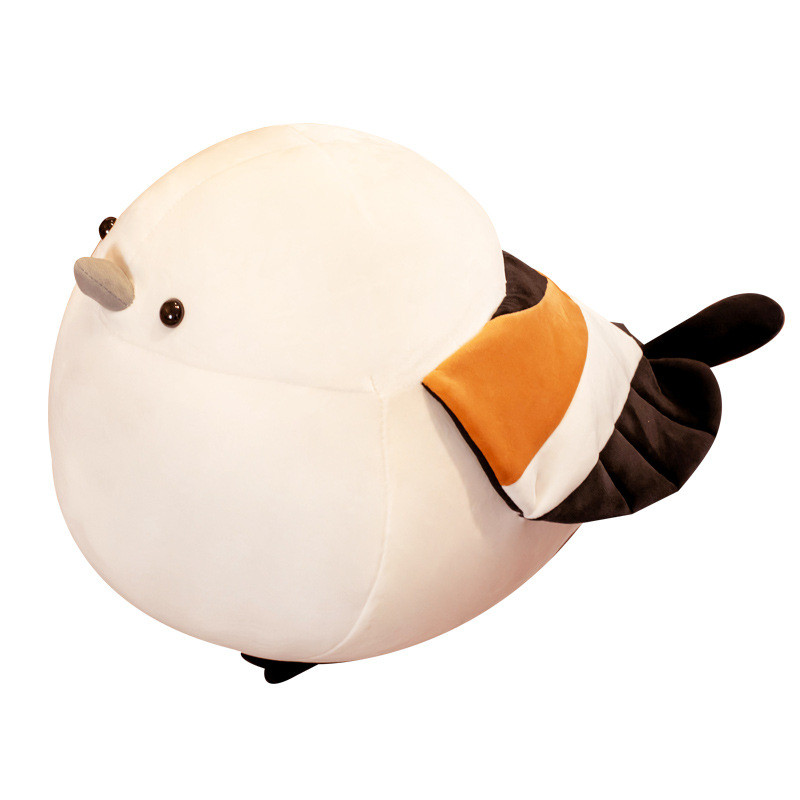 Brinquedo De Pelúcia De Passarinho Rechonchudo Macio De Algodão De Cauda Longa Tit Bicho Redondo Chubby Finch Plushie Tr