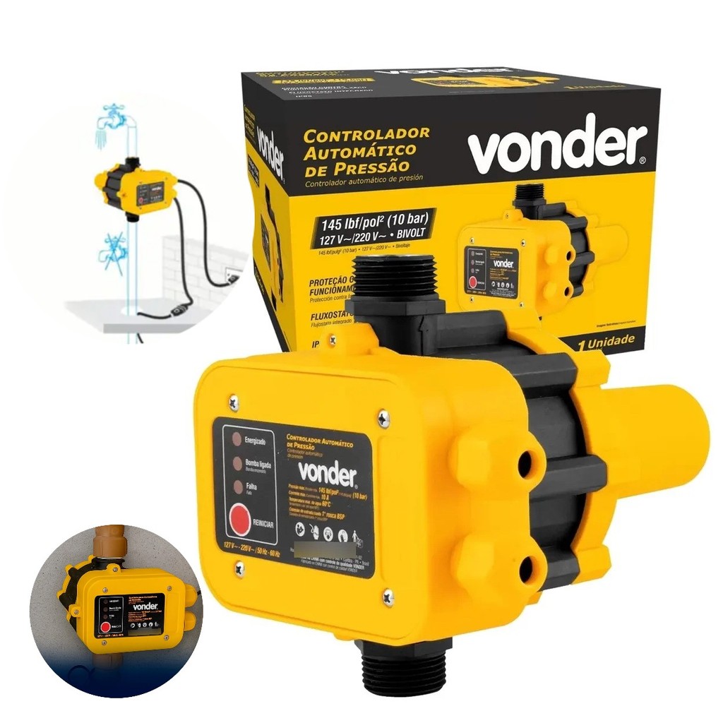 Pressostato Eletrônico Vonder Para Pressurizar Bomba De Agua 127/220v