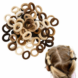 Kit 100 Unidades Xuxinha Rabicó De Cabelo Pequeno Tons Marrons Penteado Infantil