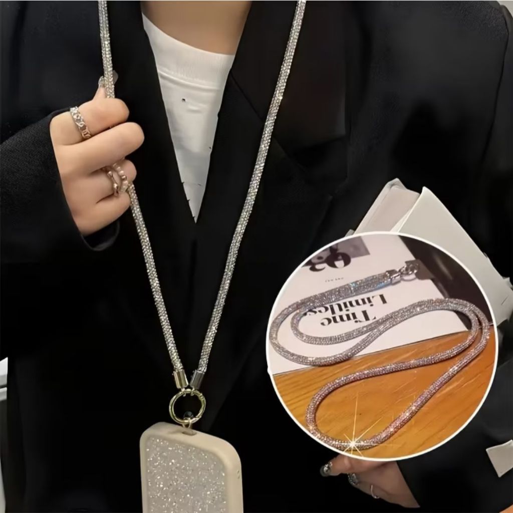 Cordão Brilhoso Antiqueda e Antifurto Para Celular da Moda