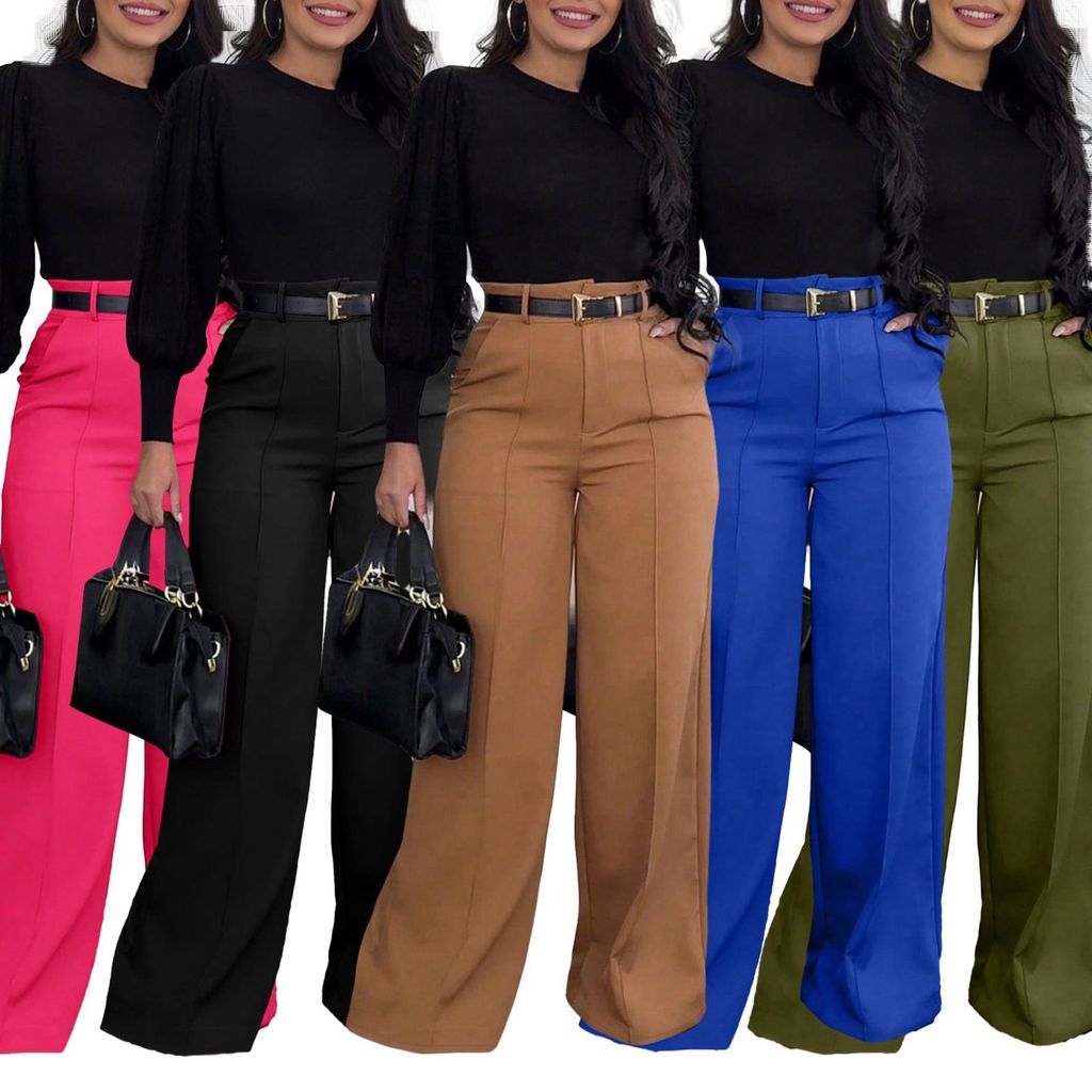 Calça Pantalona Com Elasticidade Confortável - Moderna e Versátil Para O Dia a Dia6633 em Oferta na Shopee