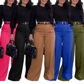 Calça Pantalona Com Elasticidade Confortável - Moderna e Versátil Para O Dia a Dia6633 em Oferta na Shopee
