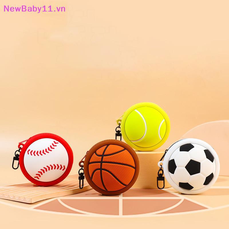 NewBaby Criativo Esportes Série Mini Saco De Armazenamento Basquete Futebol Silicone Moeda Bolsa Pingente Para Chave Fon