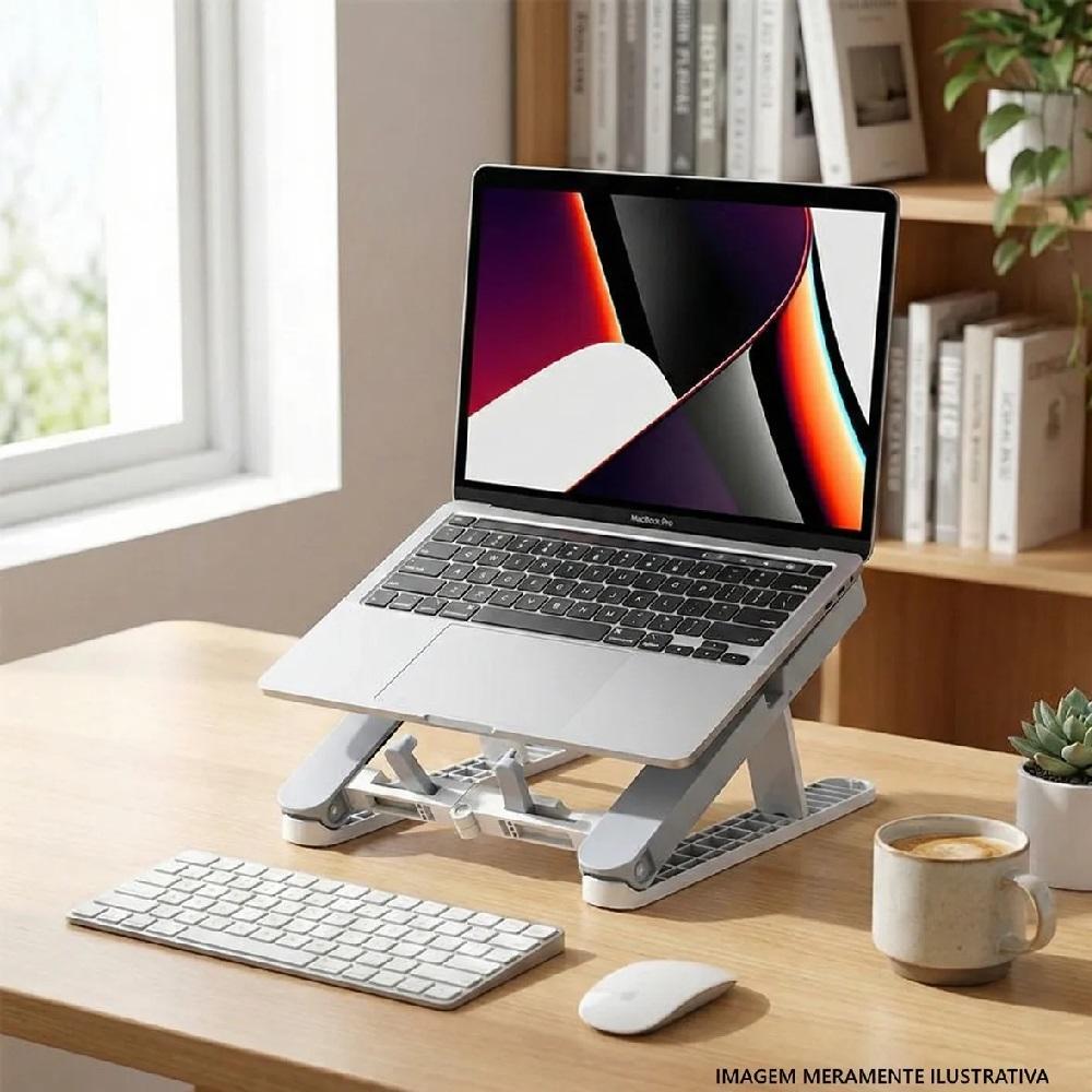 Suporte Articulado Notebook e Celular 2 em 1 Mesa Ajustável Ergonômica Tablet Portátil Dobrável
