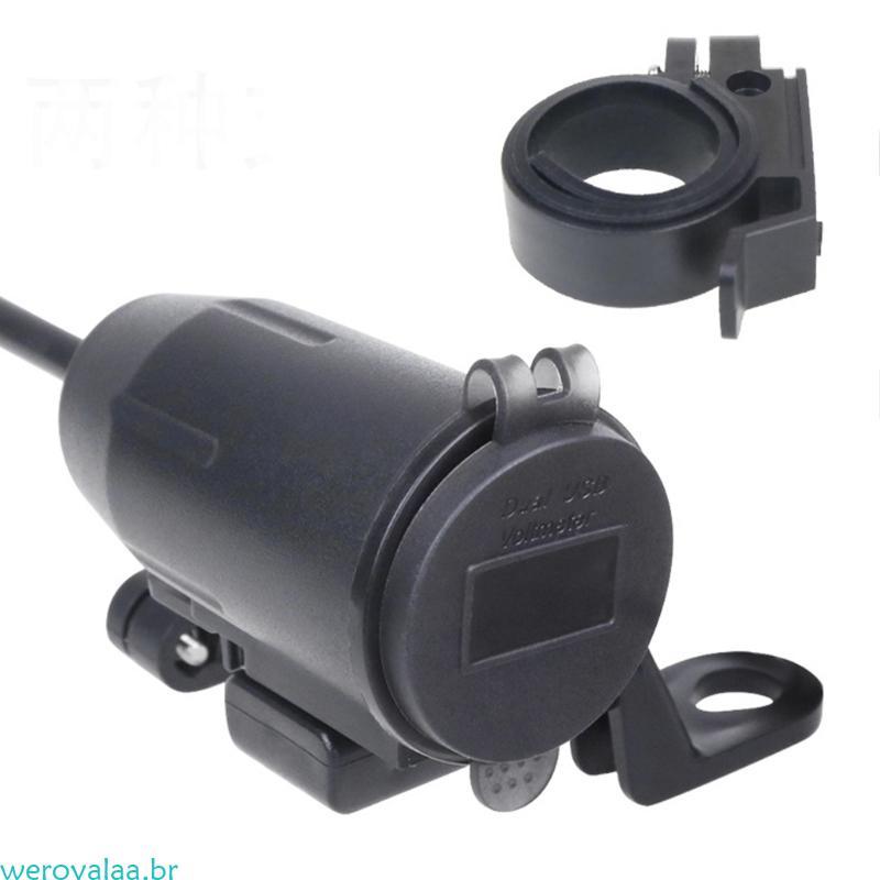 Weroyala Carregador USB Para Motocicleta, À Prova D, Dupla, Adaptador Carregamento Rápido Montagem