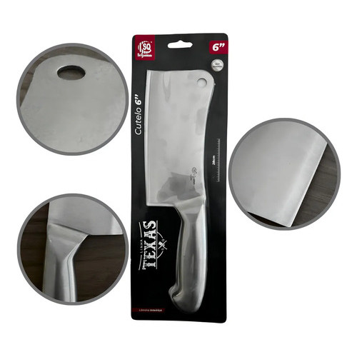 Cutelo Cozinha Texas 6  Cabo Inteiriço Aço Inox