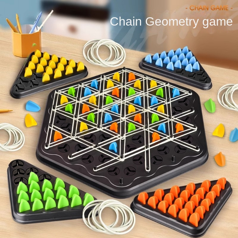 Xadrez Triângulo de Corrente Brinquedo Jogo de Mesa Interativo Pais e Filhos Treinamento Cerebral Foco Pensamento
