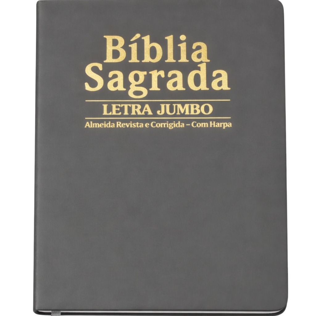 Biblia Sagrada | Letra Jumbo | ARC com Harpa | Palavras de Jesus em Vermelho | Luxo Cinza
