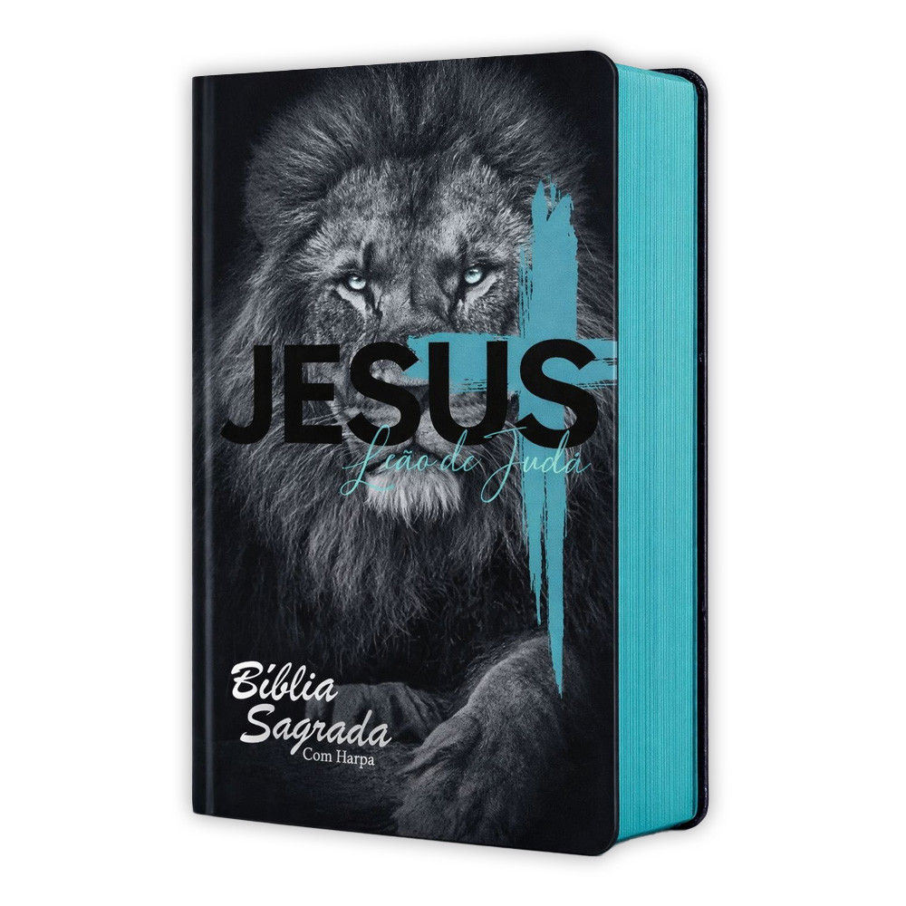 Bíblia Sagrada - Leão de Judá | ARC - João Ferreira de Almeida - com Harpa e Palavras de Jesus em Vermelho - Capa Dura em Oferta na Shopee