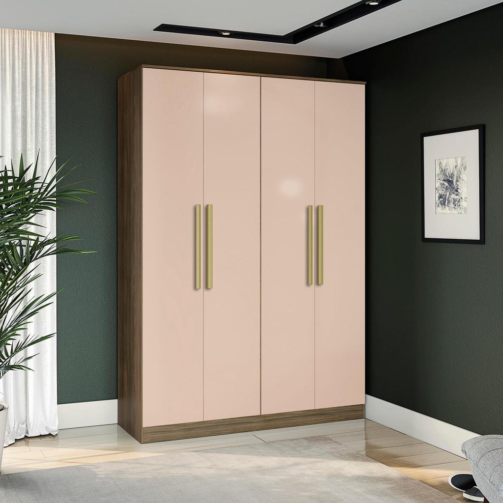 Guarda-Roupa 4 Pts 2 Gvt Kappesberg Adapt Nogueira/Macadâmia em Oferta na Shopee