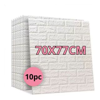 Kit 10 Placas 3D Tijolinho Branco 70x77cm Autocolante Adesivo Decoração em Oferta na Shopee