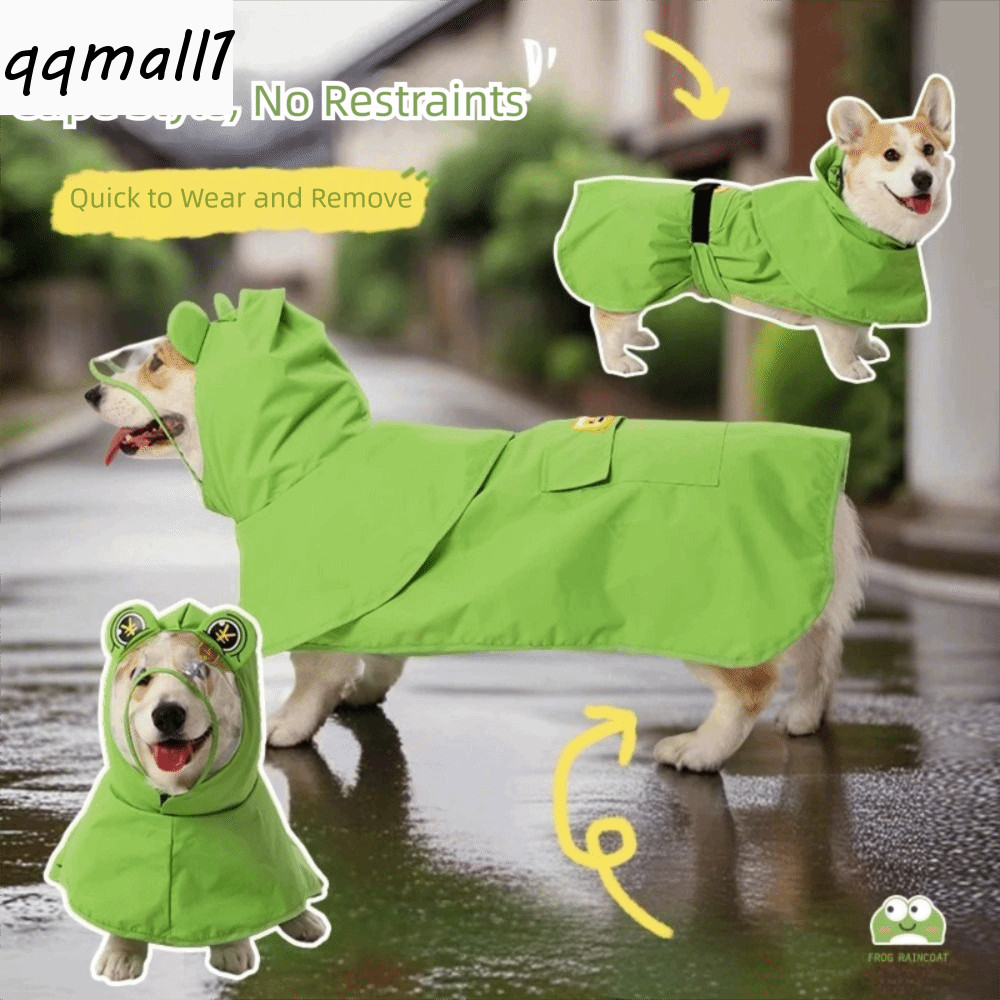 QQMALL1 Capa De Chuva Para Cães , Animais De Estimação À Prova De Vento E Resistente Sujeira , Fácil De Usar , Design Co