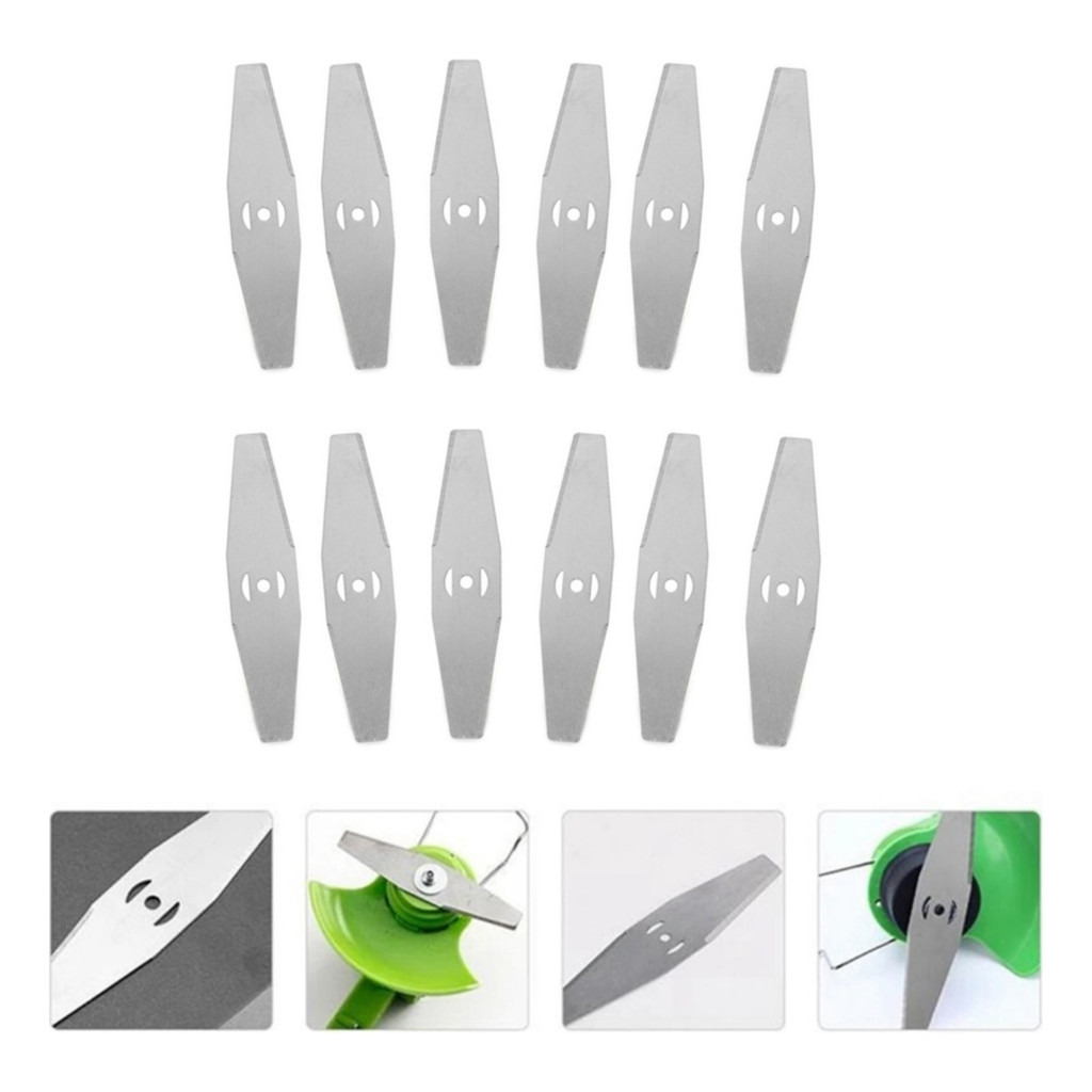 Kit 12 Laminas para Cortador de Grama 6 Polegadas Aparador de Bordas Aco Resistente em Oferta na Shopee