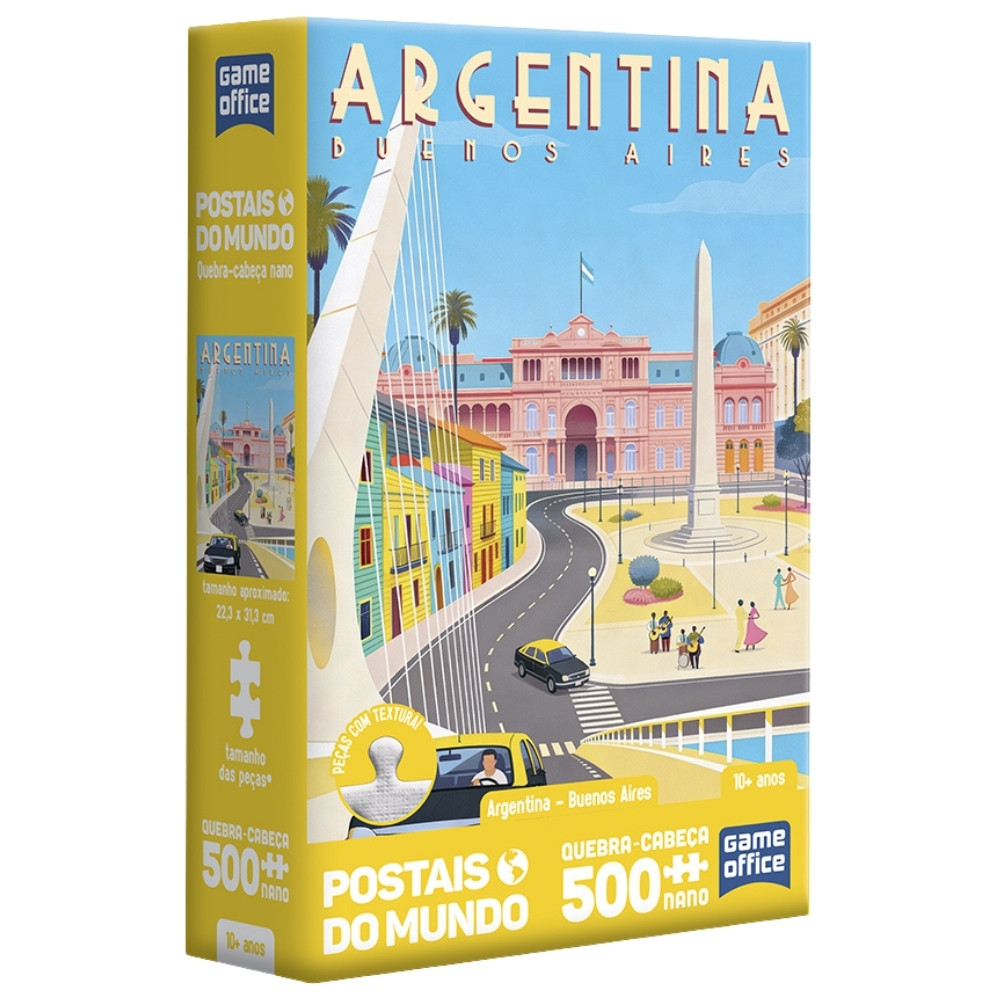 QUEBRA CABEÇA NANO ARGENTINA BUENOS AIRES POSTAIS DO MUNDO 500 PEÇAS PEQUENAS TOYSTER PUZZLE TURISMO