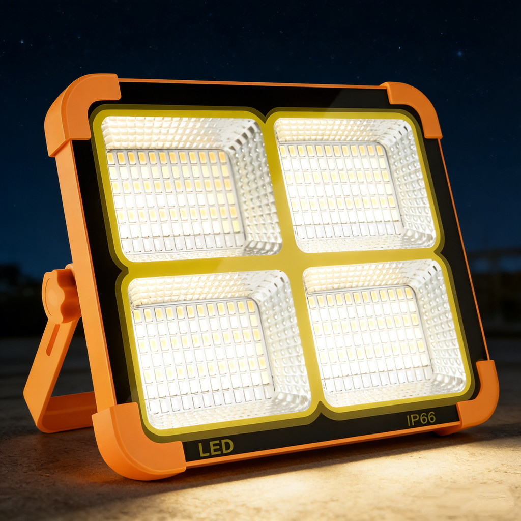Luz de emergência solar ao ar livre Iluminação multifuncional LED Ip66 impermeável Absorção magnética ajustável 200w