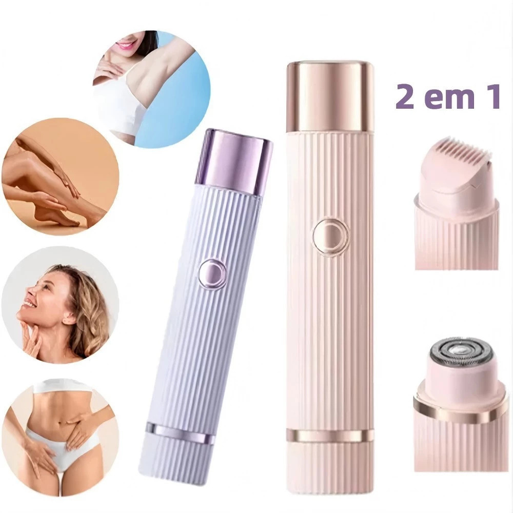 Depilador Eletrico Feminino Recarregável Removedor De Pelos Navalha Dupla Moby