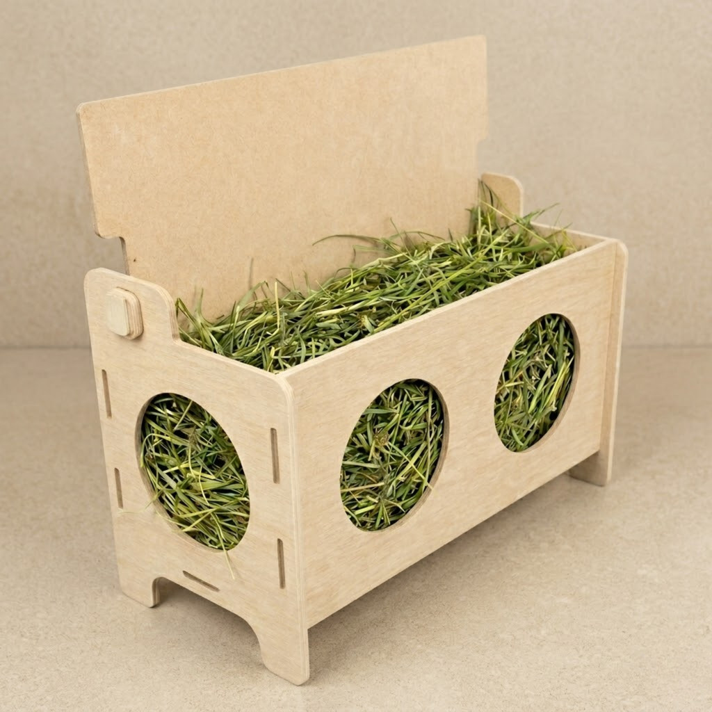 Porta Feno Comedouro para Roedores em MDF 3mm Cru