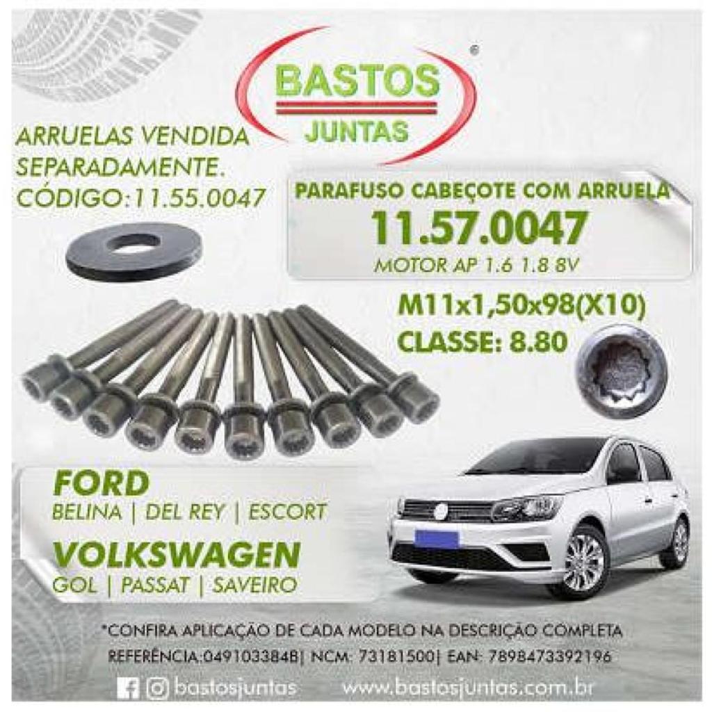 Parafuso do cabeçote Fibravan Buggy 2006 a 2024 BASTOS
