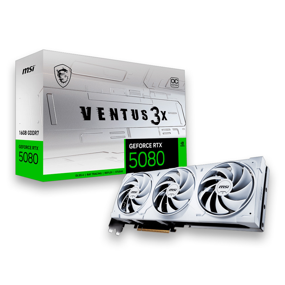 Placa de Vídeo RTX 5080 VENTUS 3X OC WHITE 16GB MSI - 912-V531-202