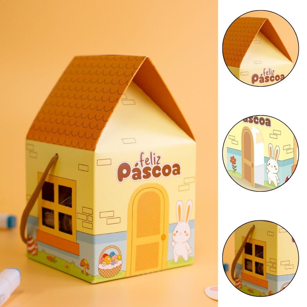 10 CAIXA LEMBRANCINHA PASCOA CASINHA C/ ALÇA - 5884 ( IDEIA PÁSCOA 2026 ) em Oferta na Shopee