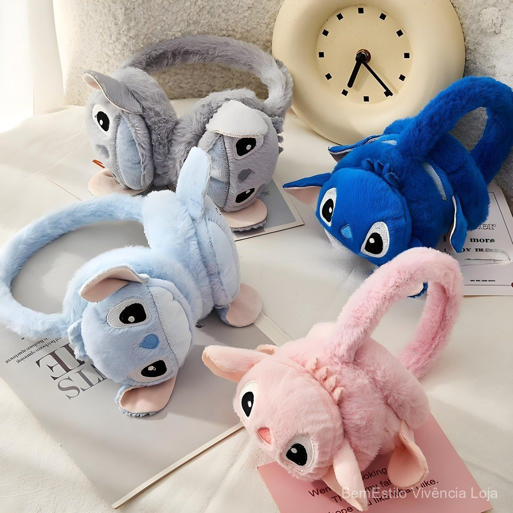 Proteção de Ouvido Infantil Stitch Quente de Pelúcia Proteção de Ouvido Stitch AJPM