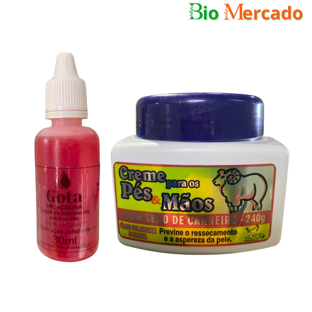 Kit para Rachadura nos Pés Gota Milagrosa + Sebo de Carneiro San Jully