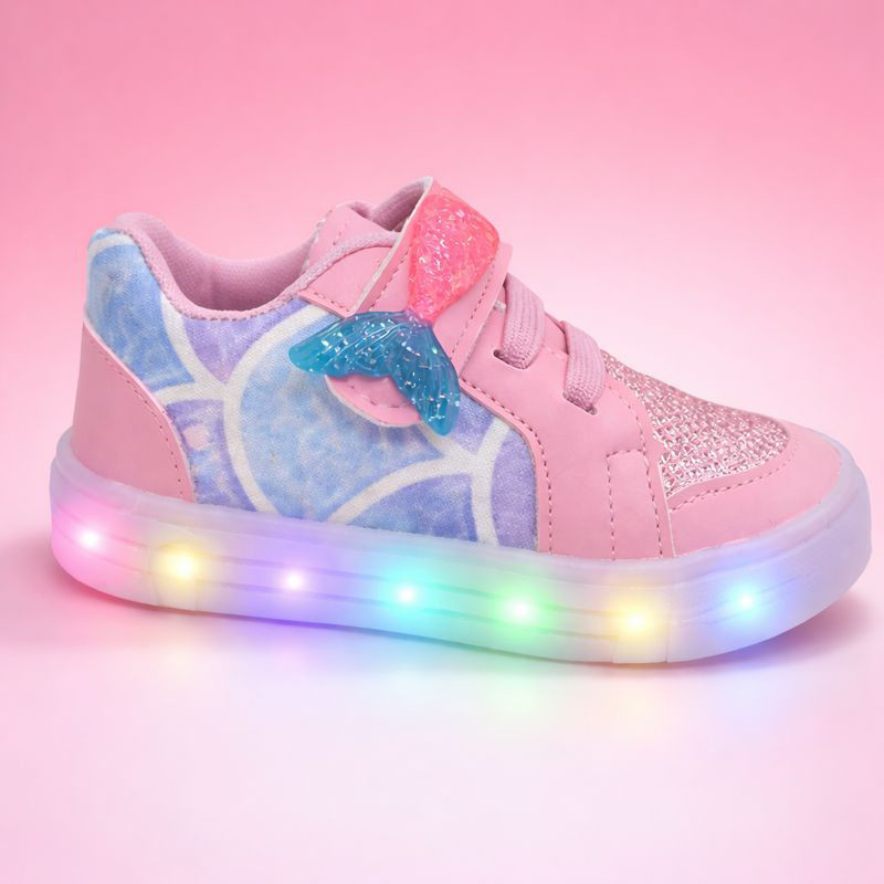 Sapato de Menina Infantil Sereia Luz Led Acende Pisca Tenis Criança Moda em Oferta na Shopee