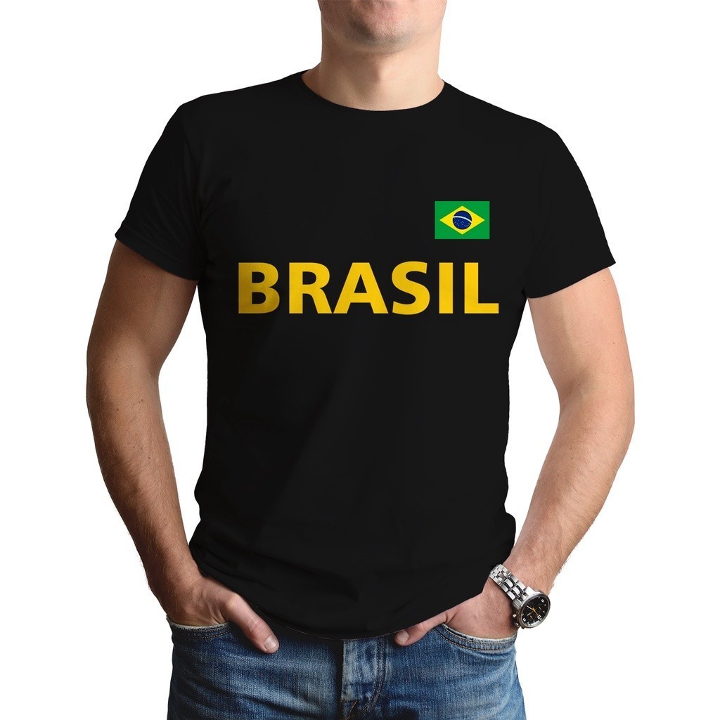 Camiseta  Unissex Brasil algodão só frente Envio Imediato
