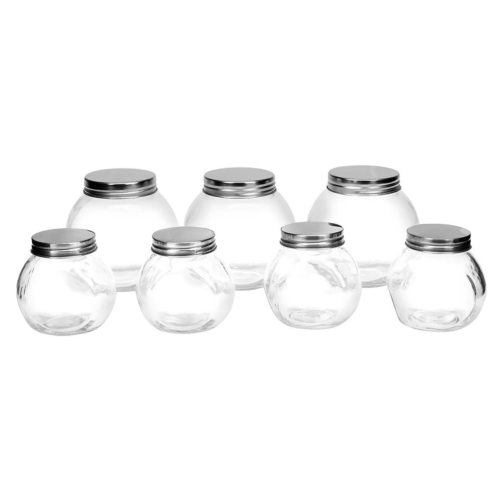 Conjunto de Potes Baleiro Casambiente Vidro com Tampa 7 Peças em Oferta na Shopee