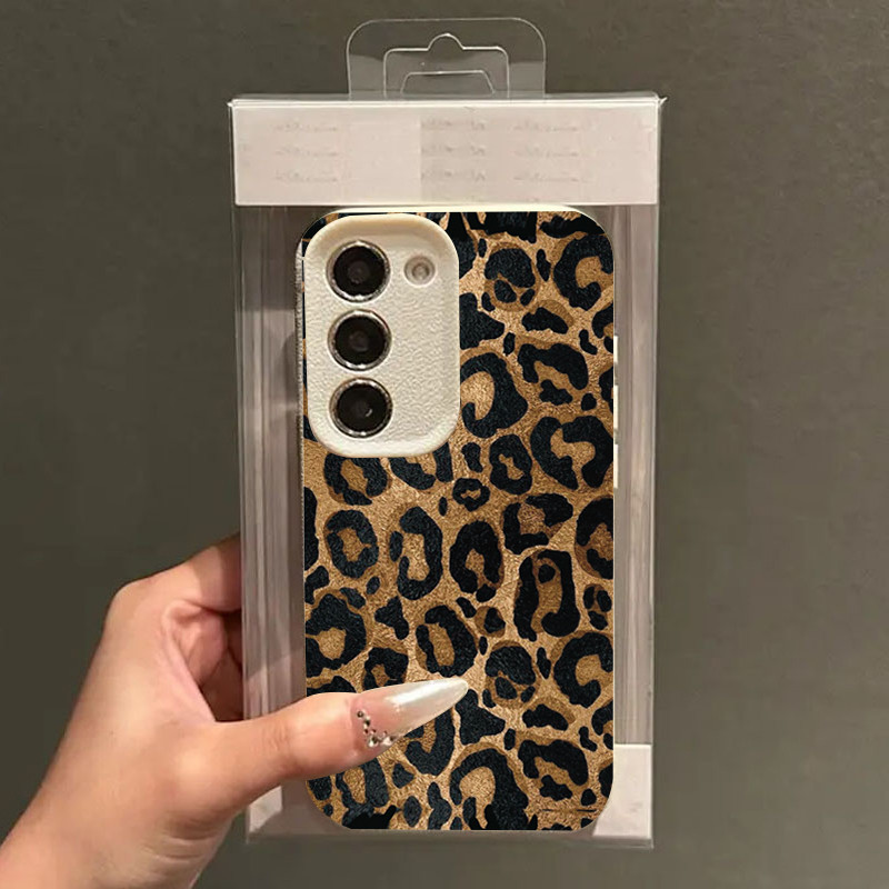 Luxo Preto Marrom Leopardo Caso De Telefone Para Galaxy A16 A15 A26 A35 A56 A05