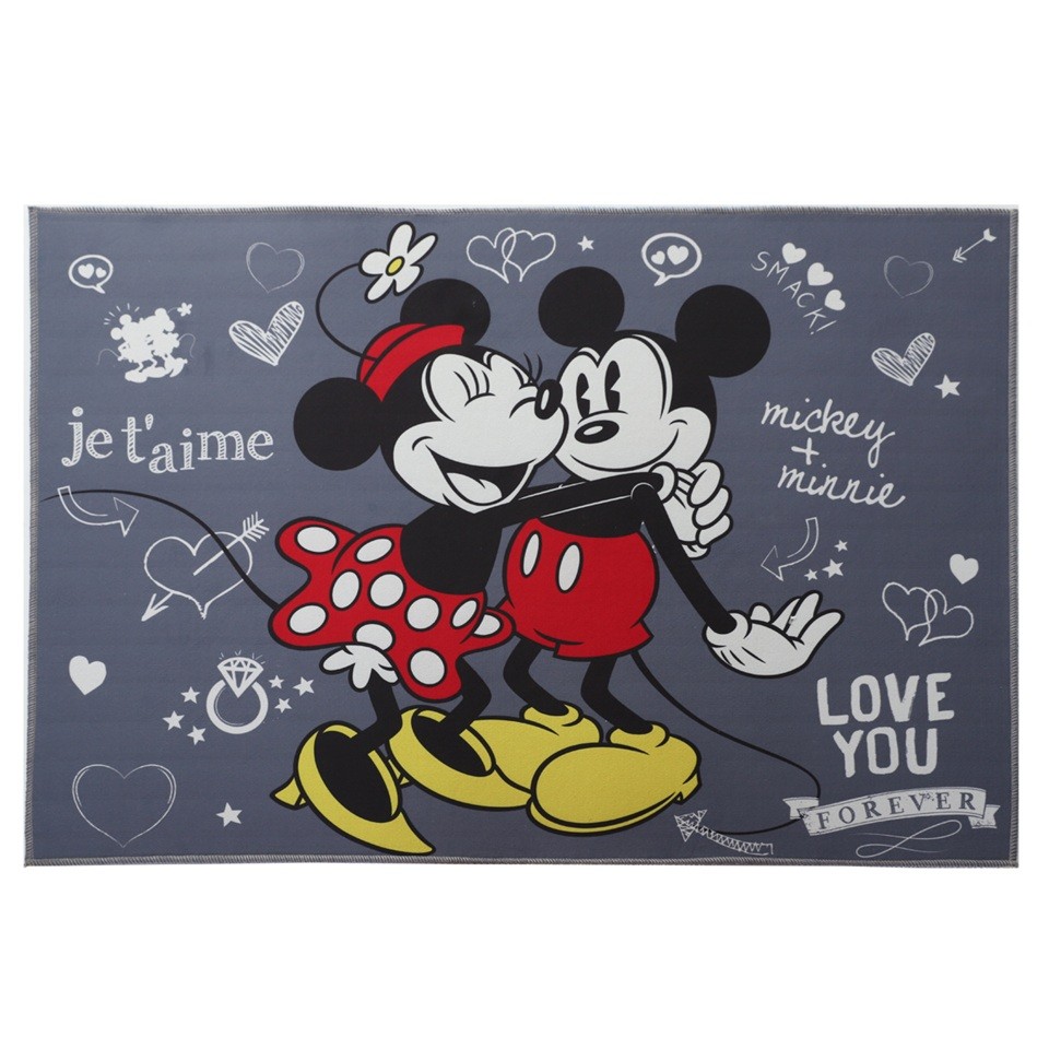 Tapete Quarto Infantil Mickey e Minnie 70x100 cm Joy Jolitex