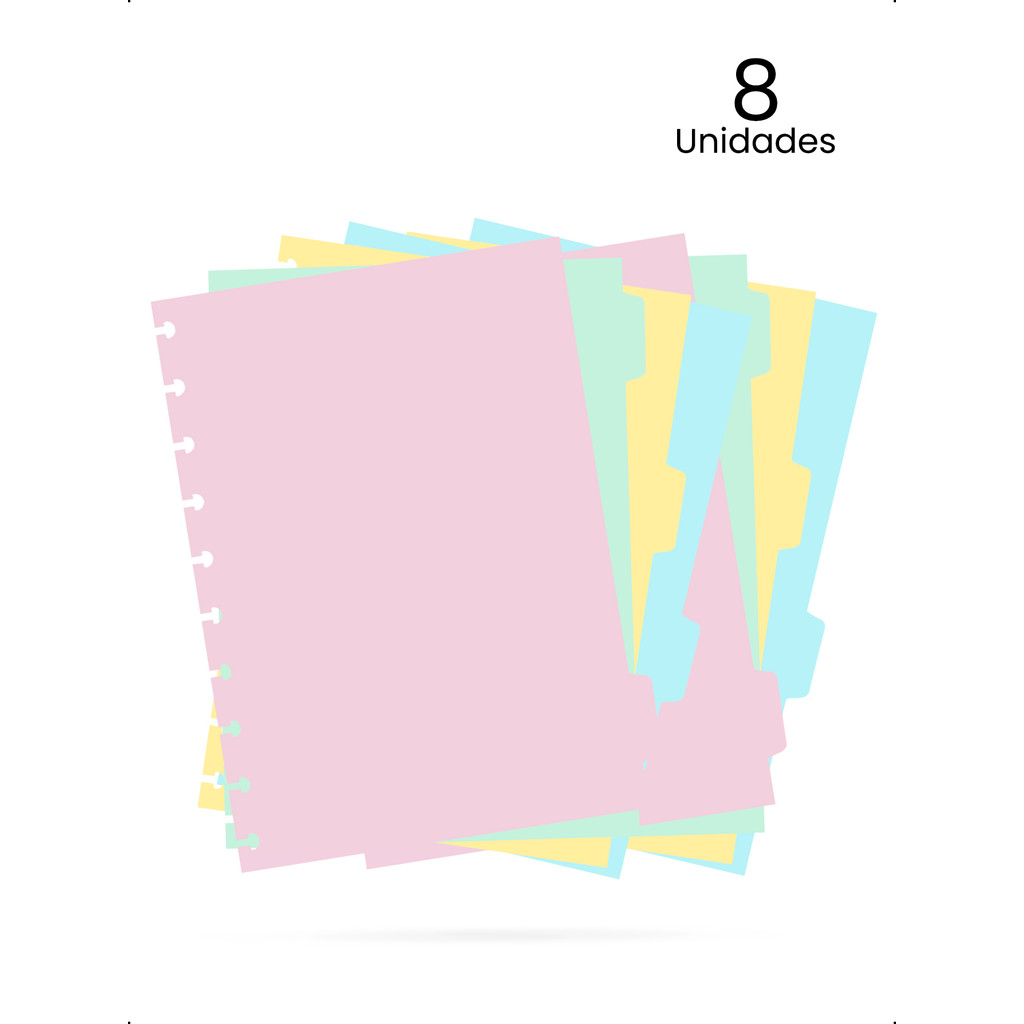 Kit 8 Divisórias Caderno de Disco B5 Universitário Escolar em Oferta na Shopee