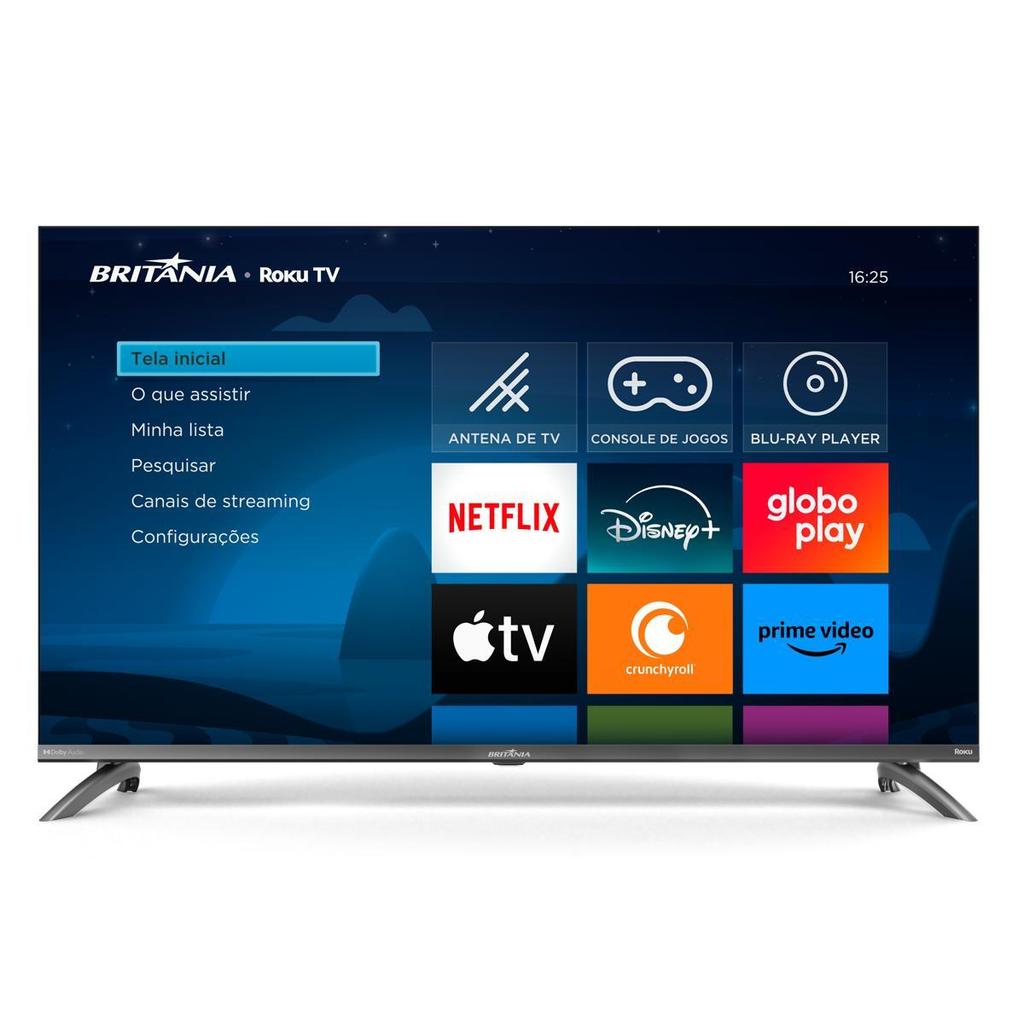 Imagem Smart TV 40” Britânia BTV40M9GR2CGB Roku TV LED Dolby Audio