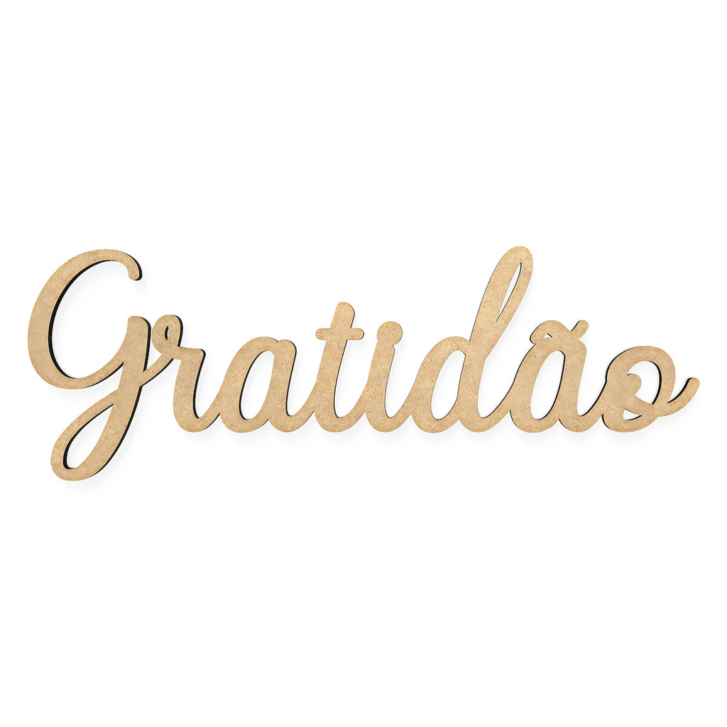 Palavra Gratidão MDF Cru para Painel de Festa e Decoração