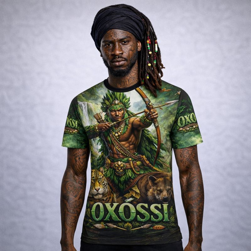 Camiseta de Oxóssi Orixá Guerreiro Umbanda Camisa Espiritualidade