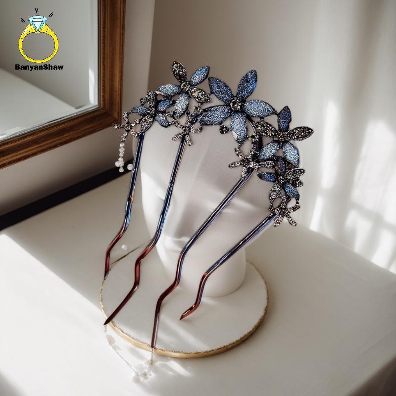 [BANY] 1 Peça Elegante Pérola Flor Grampos De Cabelo Francês Retrô Coque Acessórios Para Feminino Diário Em Forma De U G