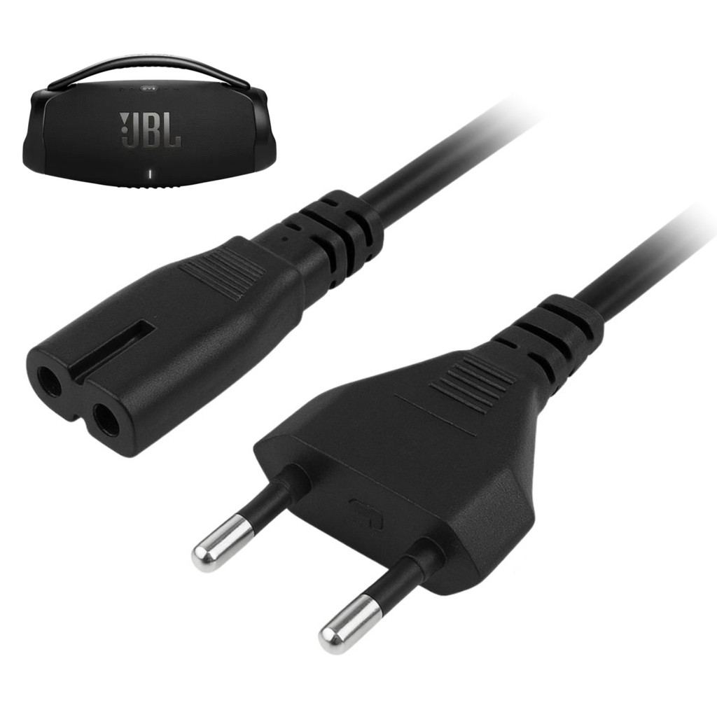 Cabo de Força Bipolar para Caixa de Som Boombox Reforçado, Seguro, Alta Durabilidade 1,5m