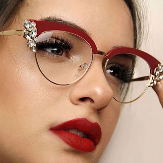 Armações De Óculos De Strass Brilhantes Para Ópticos Femininos