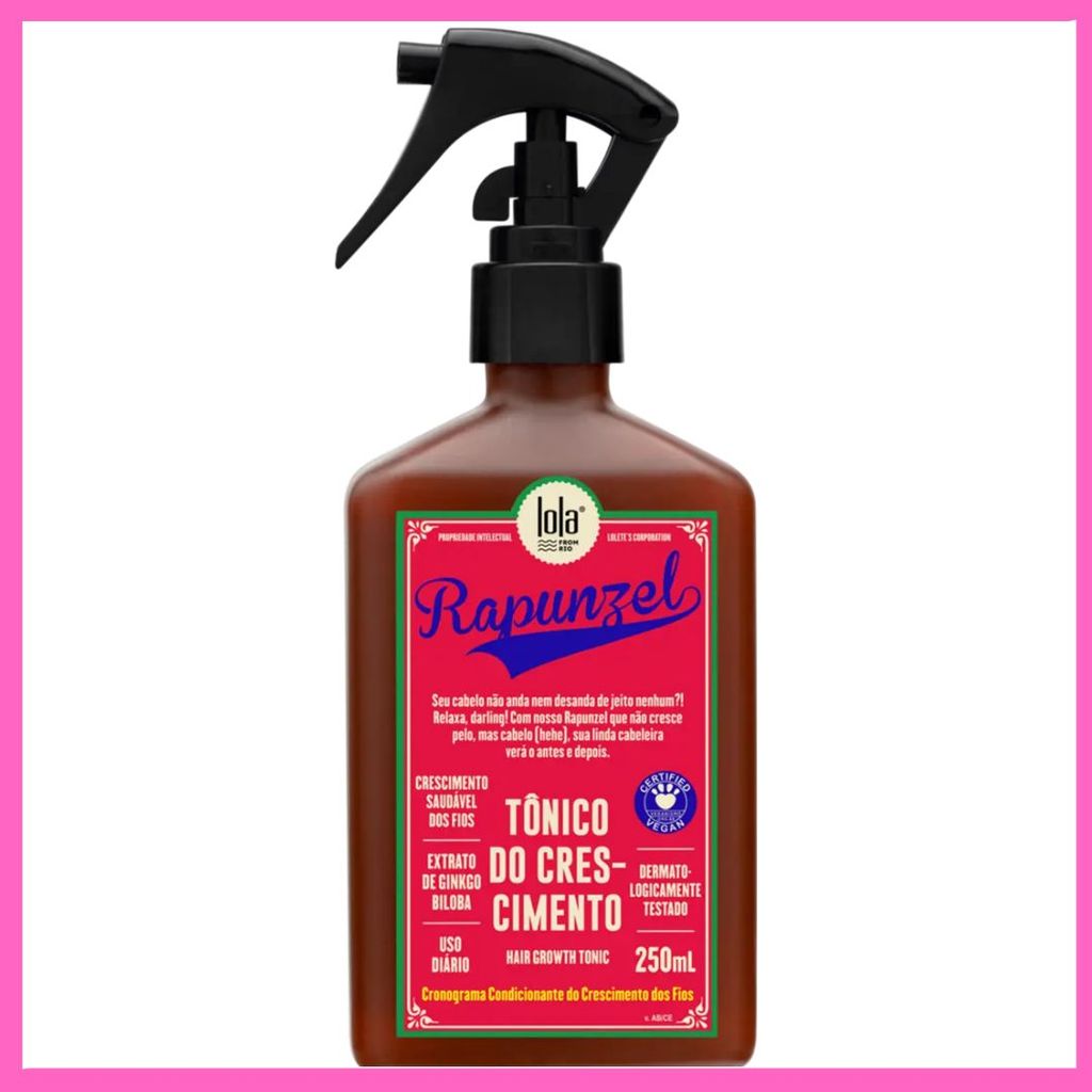 Tônico Rapunzel 250ml Lola Cosmetics | Crescimento e Força dos Fios em Oferta na Shopee