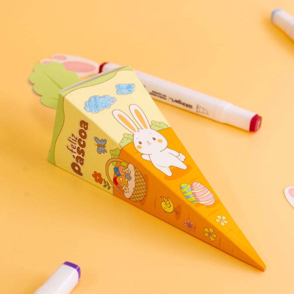 40 CAIXA CONE CENOURA  PASCOA COLORIR 5882 ( IDEIA PÁSCOA 2026 )